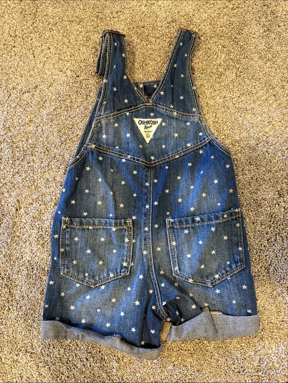 OshKosh B'gosh Toddler Denim Star Shortalls in Blue